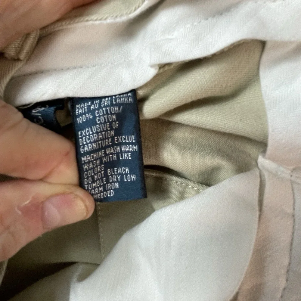 Polo Ralph Lauren Suffield Pants Size 36x32 Beige Flat Front Chino Khakis Preppy